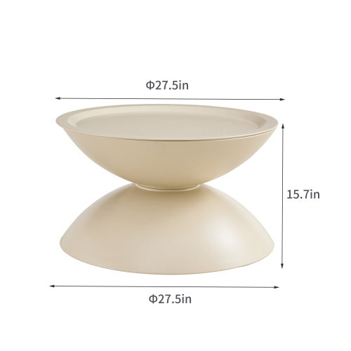 MILK WHITE Coffee Round Tables With STORGE MOVABLE TABLE TOP MULTIFUNCTIONAL END SIDE TABLE