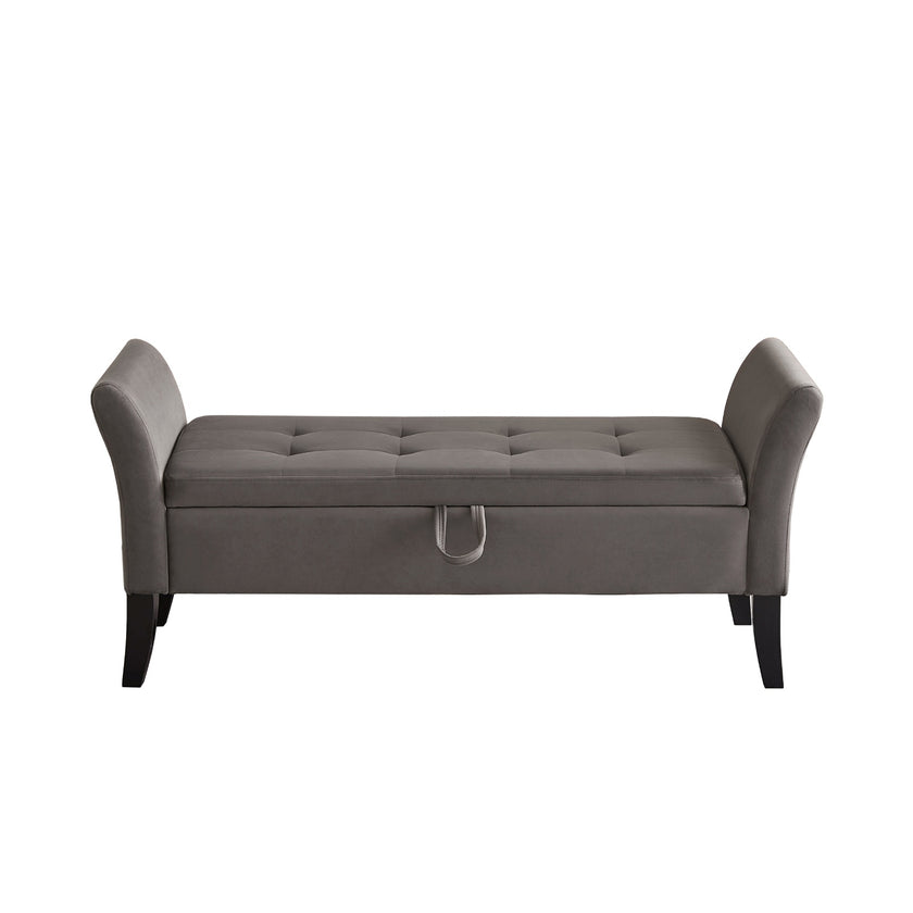 51.5  Bed Bench With Storage Grey Velvet