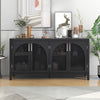 TREXM Sideboard With Rattan Door & Metal Handles For Living Room