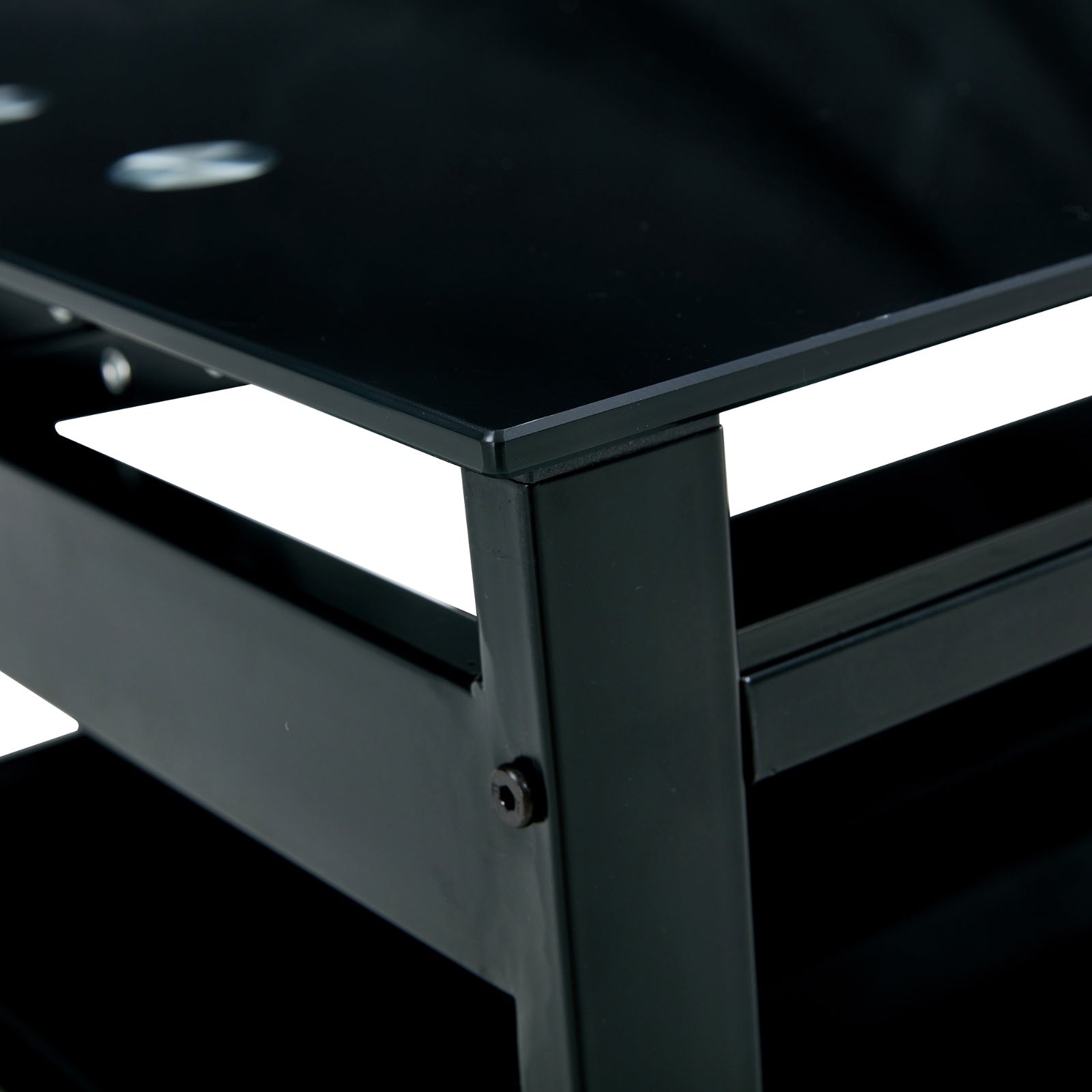 Glass Lift Top Coffee Table, 2-Layer Tempered Glass, Modern Simple, Black