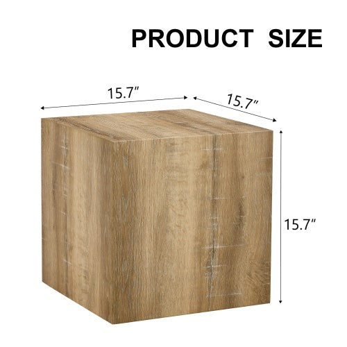 Elevate Your Living Space With This Square Modern MDF Coffee Table That Showcases Smooth, Light Wood Color Texture Patterns. It Is Characterized By Stylish Design.15.7x15.7x15.7