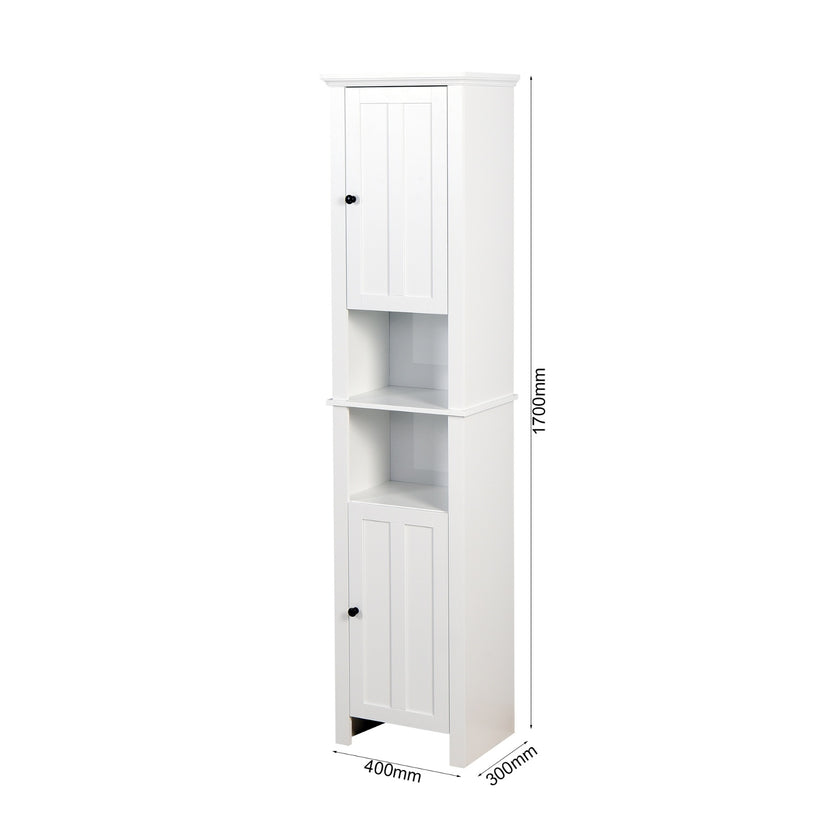Bathroom Floor Cabinet 2 Doors 6 Shelves Wooden Storage 15.75x11.81