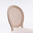 French Style Solid Wood Antique Linen & Rattan Dining Chair, Set Of 2, Cream