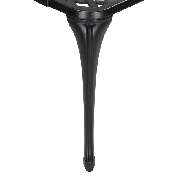 38 Inch Orchid Backrest Black Aluminum Bench