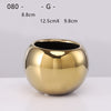 Ceramic Flowerpot Furniture Ornaments Golden Green Flower Plant