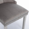 High-end Tufted Solid Wood Contemporary Velvet Upholstered Dining Chair With Chrome Stainless Steel Plating Legs,Nailhead Trim