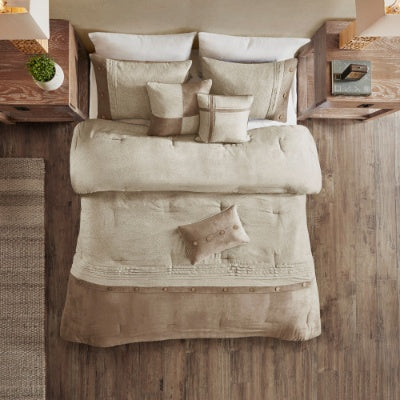 7 Piece Faux Suede Comforter Set