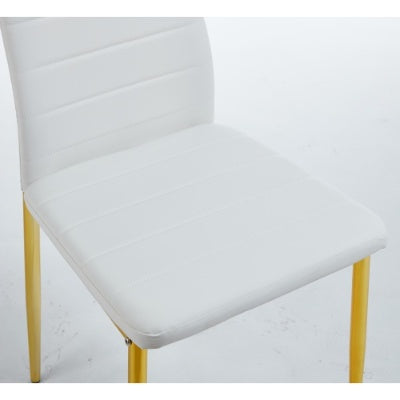 Chair Set Of 4,GOLDEN COLOR LEG,WHITE SEAT