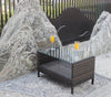 Outdoor Patio Furniture Coffee Table With Clear Tempered Glass