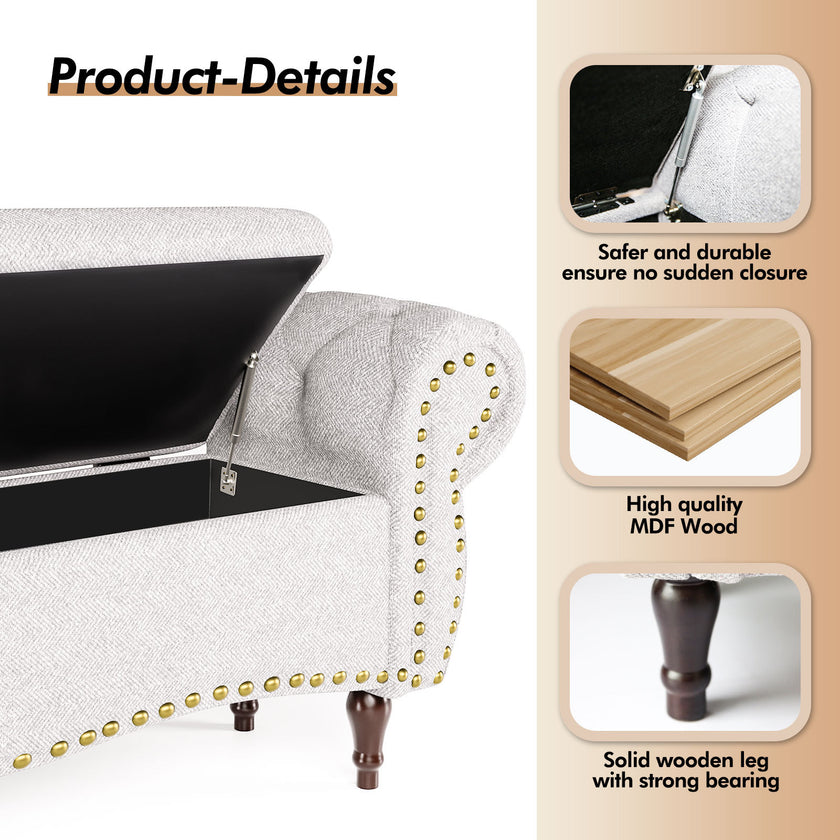 53 Length Upholstered Bench & Ottoman