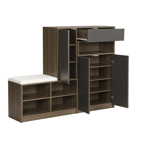 2-in-1 Shoe Storage Bench And Shoe Cabinet