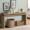 60  Antique Natural Farmhouse Console Table - Retro Wooden Entryway Table With Double Board Suspension Design, Solid Wood & MDF, Sofa Table For Living Room