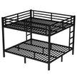 Metal California King Over California King Bunk Bed For Teens And Adults,Space-Saving Noise Reduced No Box Spring Needed, Black