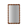 Mid-Century Modern Mirror With Solid Wood Frame,Wall-Mounted High-Definition Non-deformable Bedroom Mirror, Living Room Mirror,Brown