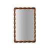Mid-Century Modern Mirror With Solid Wood Frame,Wall-Mounted High-Definition Non-deformable Bedroom Mirror, Living Room Mirror,Brown
