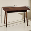 47.2 Rectangle Dining Table For 4, MidCentury Modern Kitchen Table With Rubber Wood Legs For Dining Room, Walnut