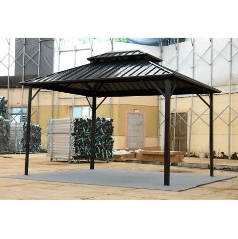 10x10FT Patic Gazebo,aluminum Gazebo With Steel Canopy,Outdoor Permanent Hardtop Gazebo Canopy For Patio, Garden,