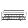 Twin Size Metal Daybed With Adjustable Trundle Up Trundle, Black