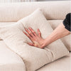 LY-029 APRICOT COMPRESSION SOFA 4-seater Combined Sofa, Wood Grain Chenille Fabric, Full Sponge Compression Sofa,combined Sofa With 2 Pillows For Living Home Furniture Apartment