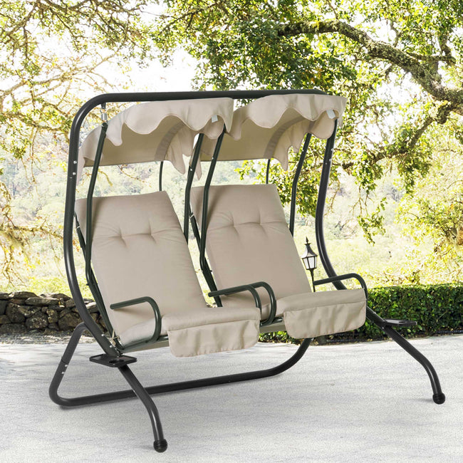 Modern 2-Seater Outdoor Patio Swing Chair