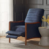 Mid Century Modern Fabric Channel   Wood Pushback Recliner