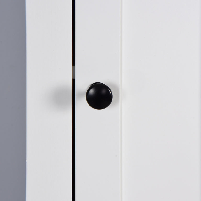 Bathroom Floor Cabinet 2 Doors 6 Shelves Wooden Storage 15.75x11.81