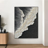 3D Texture Sea Wave Scenery Abstract Landscape Design Oil Painting Black And White Wall Art Picture Hand-Painted Canvas Hot Selling For Living Room Decor