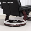 Swivel Recliner With Ottoman, PU Leather Reclining Chair With Footrest, For Living Room, Bedroom, Black