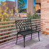 38 Inch Orchid Backrest Black Aluminum Bench