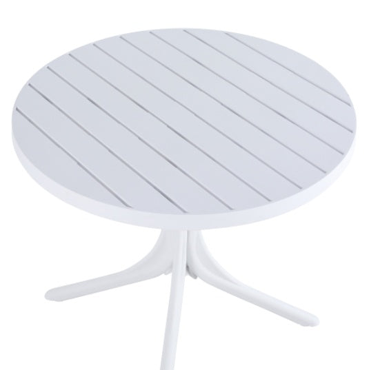 Modern White Round Plastic Table  36 Inch IndoorOutdoor Dining Table & Coffee Table, Lightweight Polypropylene All-Weather Patio Table For Garden, Courtyard, Kitchen, Camping