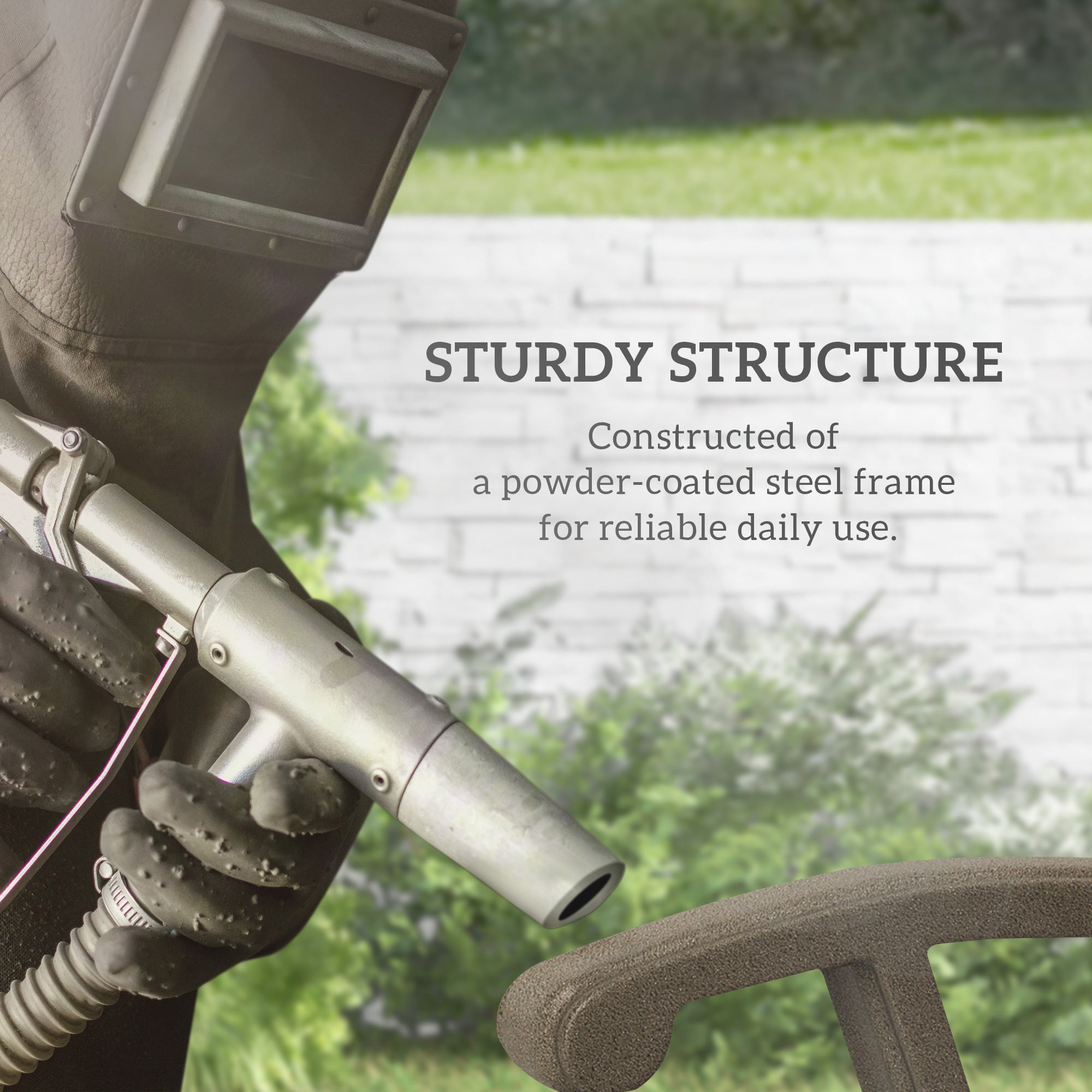 Outdoor Glider Chair Patio Glider Swing Chair With Mesh Seat, Steel Frame For Backyard, Garden, Porch, Light Mixed Brown