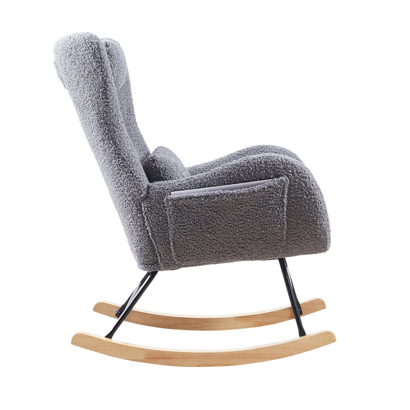 Rocking Chair Nursery, Modern Rocking Chair With High Backrest