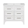 36'' Bathroom Vanity With Resin Sink Combo, Free Standing Single Vanity Set With Four Drawers, Solid Wood Frame Bathroom Storage Cabinet