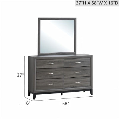 Glasgow G04305-D Dresser Mirror Not Included , Gray