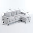 Convertible Combination Sofa Sofa LShaped Sofa With Footstools With Storage WhiteBlack Sofa For Living Room, Living Room BedroomOfficeSmall Space 3Seater Combination Sofa