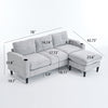 Convertible Combination Sofa Sofa LShaped Sofa With Footstools With Storage WhiteBlack Sofa For Living Room, Living Room BedroomOfficeSmall Space 3Seater Combination Sofa