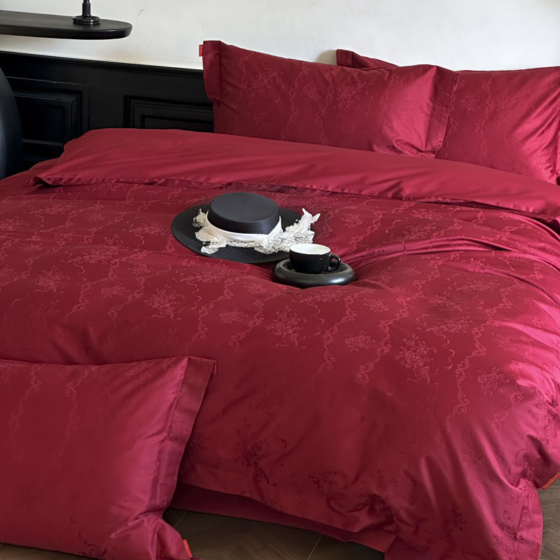 Modern Entry Lux Style Cotton Jacquard Wedding Four-piece Set