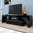 Modern Black TV Stand, 20 Colors LED TV Stand W Remote Control Lights