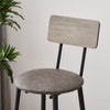 Bar Table Set With 2 Stools, PU Soft Seat & Backrest, Grey, 23.62 W X 35.4 H