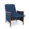 Mid Century Modern Fabric Channel   Wood Pushback Recliner