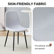 Comfortable Linen-Cotton Dining Chair Set - Four Pieces In Light Gray.Integrated Seat And Backrest,Linen-Cotton Material,Modern Home Matching.