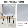 Comfortable Linen-Cotton Dining Chair Set - Four Pieces In Light Gray.Integrated Seat And Backrest,Linen-Cotton Material,Modern Home Matching.