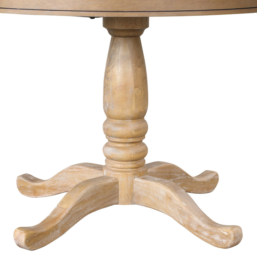 Modern Dining Table Set For 4 - Round Table & 4 Chairs, 5 Piece Kitchen Set