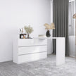 Extended Desktop With 6 Drawers And White Dressing Table