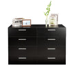 Black Particleboard Eight Drawer Cabinet