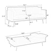 70.1 Futon Sofa Bed, Convertible Double Sofa Bed With Folding Armrests For Living Rooms And Small Spaces