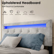 Upholstered Platform Storage Bed Frame With 4 Drawers And LED Light,No Box Spring Needed