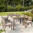 Acacia Wood Dining Table 8-Person Outdoor Table, Farmhouse Furniture For Patio, Garden, Backyard, Light Brown 180 LBS Weight Capacity 70.75L