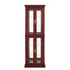 Lighted Curio Display Cabinet With Adjustable Shelves & Mirrored Back Panel