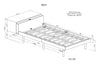 Modern Twin Platform Bed Frame With USB Ports, White Washed Color